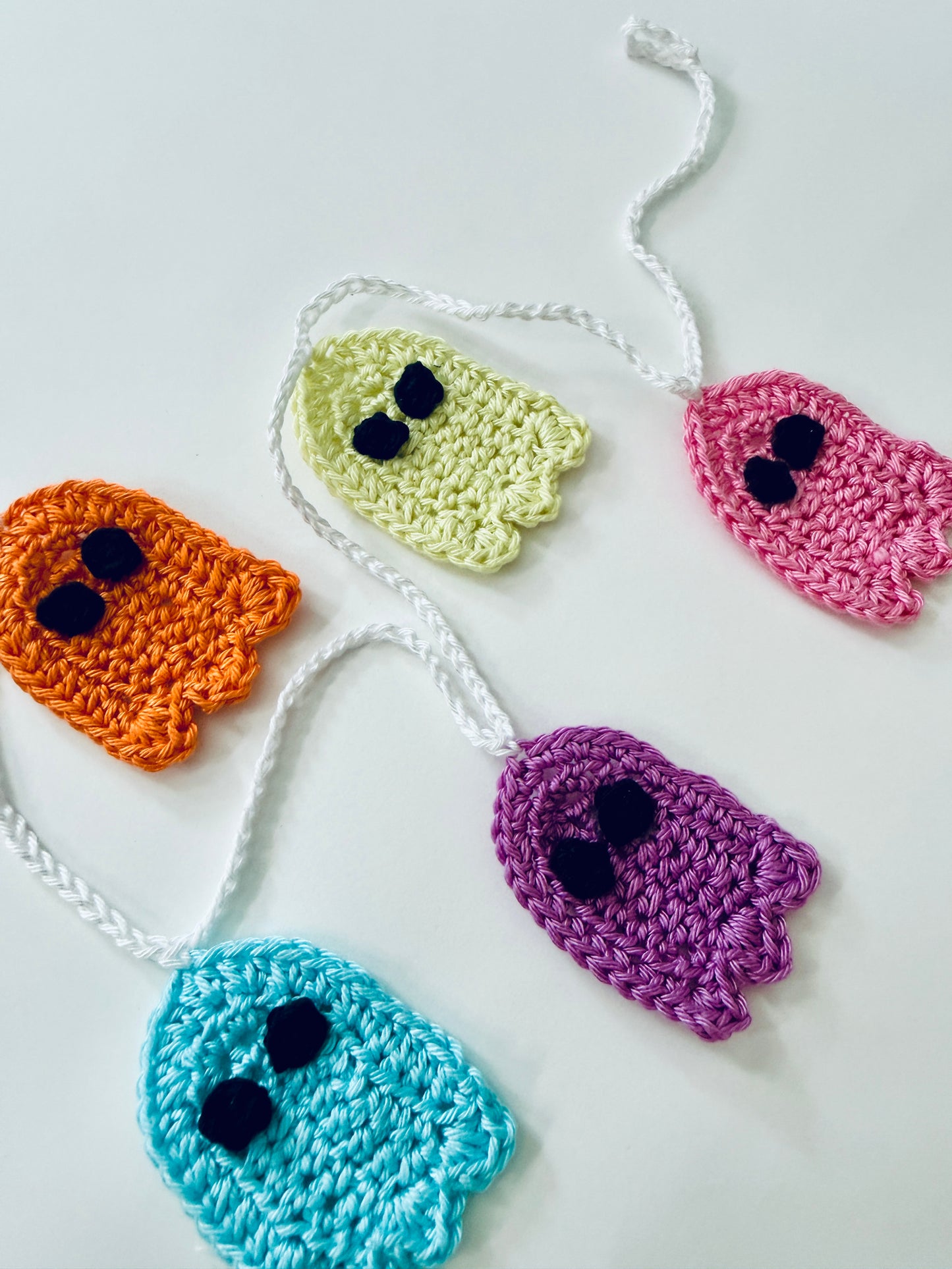 Crochet Colorful Ghost Garland