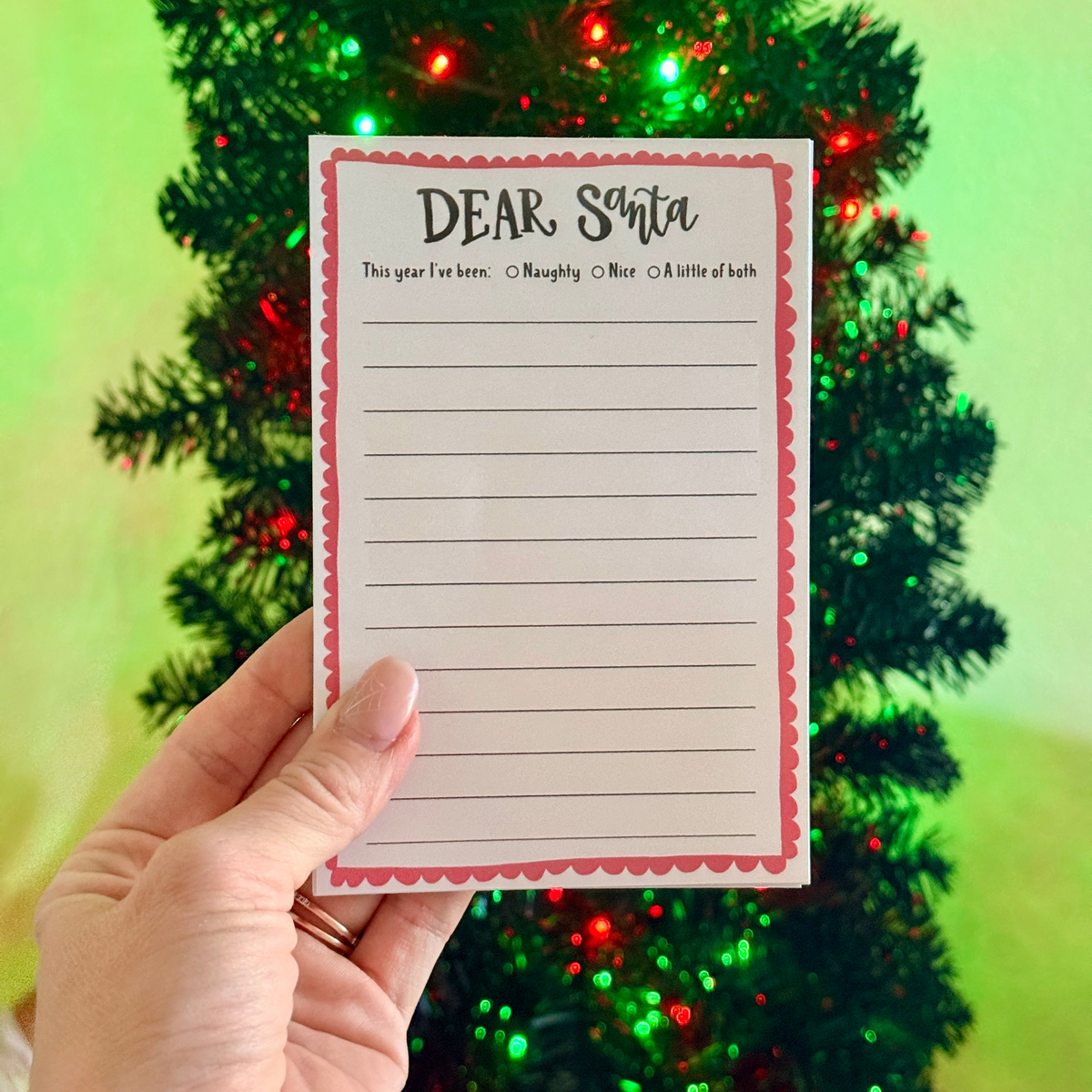 Dear Santa Christmas Wishlist Notepad – 4x6 Memo Pad, 25 Sheets