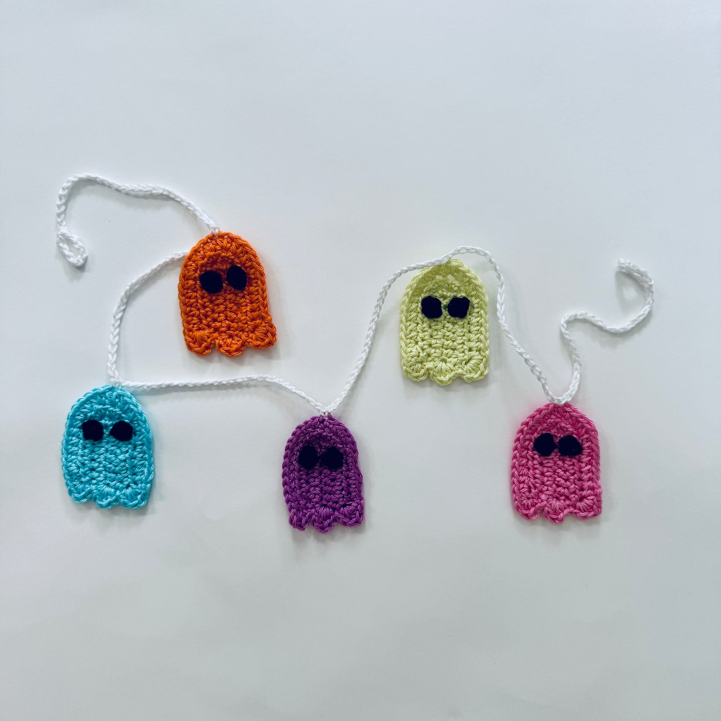 Crochet Colorful Ghost Garland