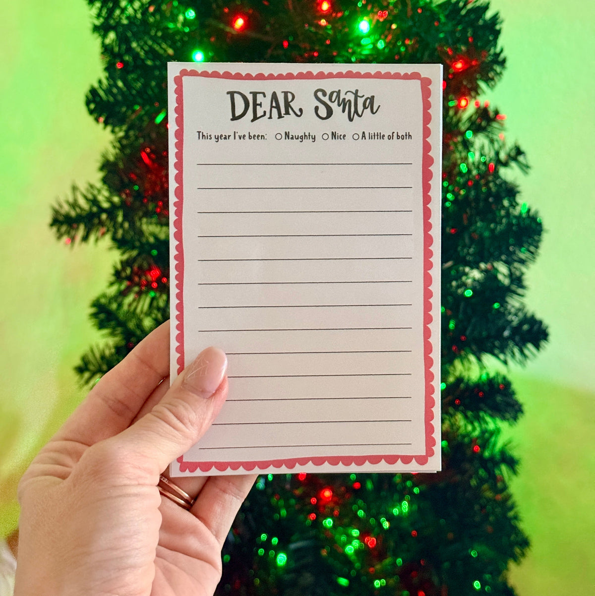 Dear Santa Christmas Wishlist Notepad – 4x6 Memo Pad, 25 Sheets