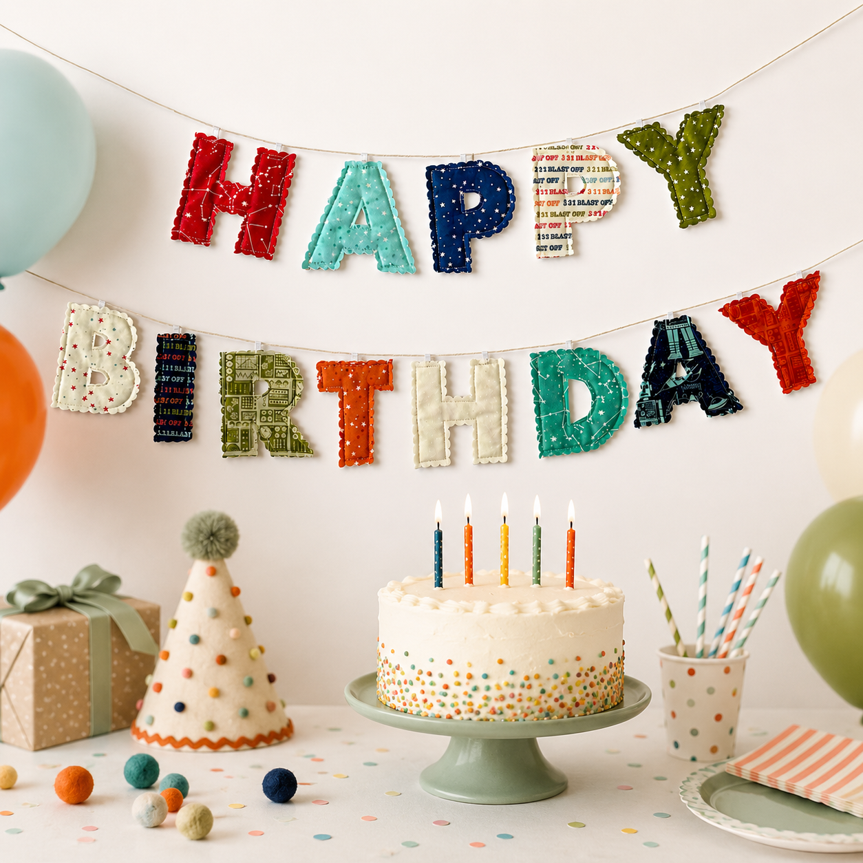 Happy Birthday Fabric Garland