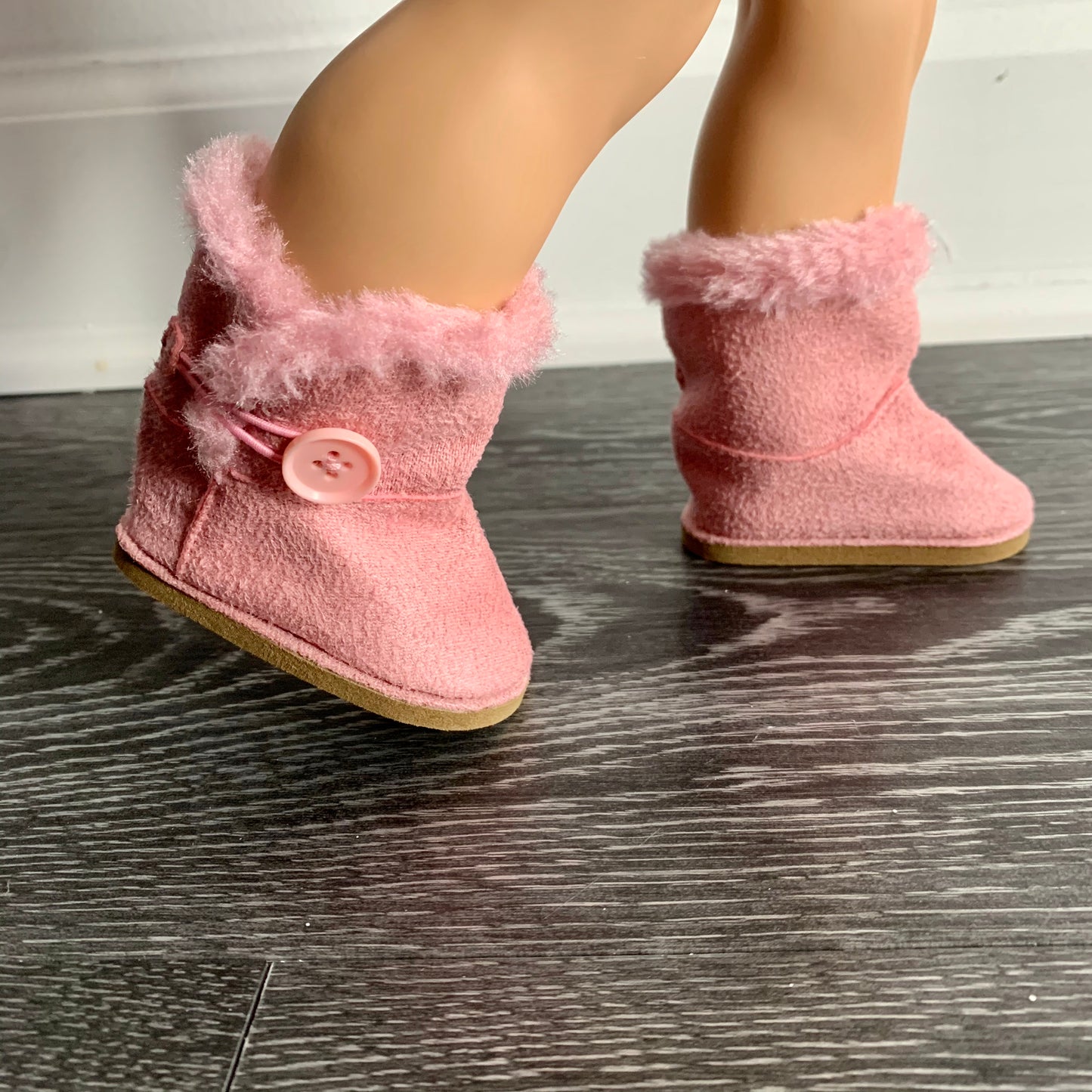 Fuzzy Button Boots (other colors available)