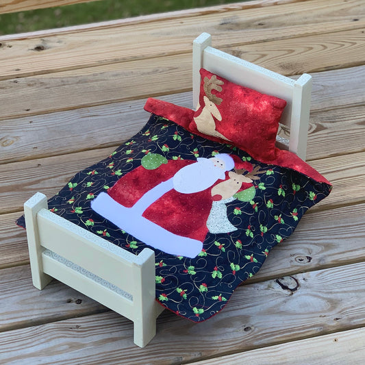 Santa and Rudolph Quilt and Pillow Set